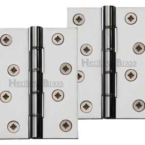 Heritage Brass 4 Inch Heavier Duty Double Phosphor Washered Butt Hinges, Polished Chrome (sold in pairs)