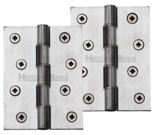 Heritage Brass 4 Inch Heavier Duty Double Phosphor Washered Butt Hinges, Satin Chrome  (sold in pairs)