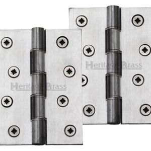 Heritage Brass 4 Inch Heavier Duty Double Phosphor Washered Butt Hinges, Satin Chrome (sold in pairs)