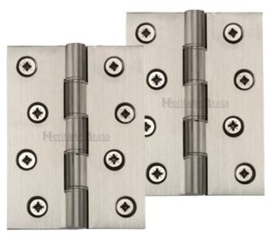 Heritage Brass 4 Inch Heavier Duty Double Phosphor Washered Butt Hinges, Satin Nickel -   (sold in pairs)