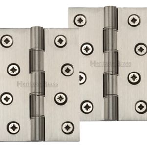 Heritage Brass 4 Inch Heavier Duty Double Phosphor Washered Butt Hinges, Satin Nickel (sold in pairs)