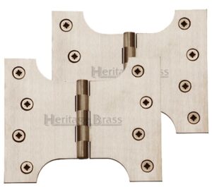 Heritage Brass 5 Inch Parliament Hinges, Satin Nickel  (sold in pairs)