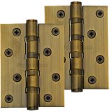 Heritage Brass 4" x 3" Ball Bearing (Steel Pin) Hinges, Antique Brass -   (sold in pairs)