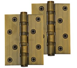 Heritage Brass 4" x 3" Ball Bearing (Steel Pin) Hinges, Antique Brass -   (sold in pairs)