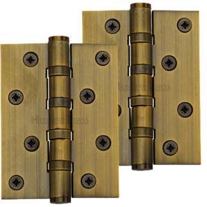 Heritage Brass 4″ x 3″ Ball Bearing (Steel Pin) Hinges, Antique Brass –   (sold in pairs)