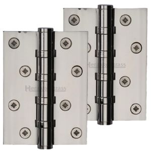 Heritage Brass 4″ x 3″ Ball Bearing (Steel Pin) Hinges, Polished Nickel(sold in pairs)