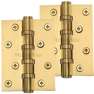 Heritage Brass 4″ x 3″ Ball Bearing (Steel Pin) Hinges, Satin Brass (sold in pairs)