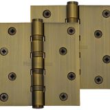 Heritage Brass 4" x 4" Ball Bearing (Steel Pin) Hinges, Antique Brass (sold in pairs)