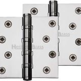Heritage Brass 4" x 4" Ball Bearing (Steel Pin) Hinges, Polished Chrome  (sold in pairs)