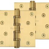 Heritage Brass 4" x 4" Ball Bearing (Steel Pin) Hinges, Satin Brass (sold in pairs)