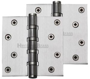 Heritage Brass 4" x 4" Ball Bearing (Steel Pin) Hinges, Satin Chrome - (sold in pairs)