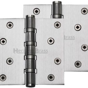 Heritage Brass 4″ x 4″ Ball Bearing (Steel Pin) Hinges, Satin Chrome – (sold in pairs)