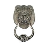 Heritage Brass Lion Head Door Knocker, Polished Nickel