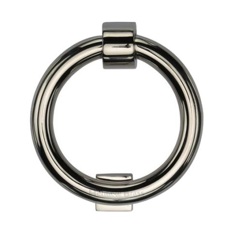 Heritage Brass Ring Door Knocker, Polished Nickel