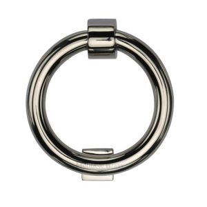 Heritage Brass Ring Door Knocker, Polished Nickel