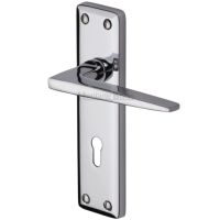 Heritage Brass Kendal Door Handles On Backplate, Polished Chrome  (sold in pairs)