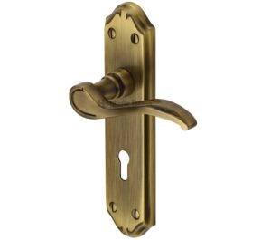 Heritage Brass Verona Antique Brass Door Handles -   (sold in pairs)