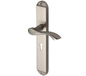 Heritage Brass Algarve Long Satin Nickel Door Handles  (sold in pairs)