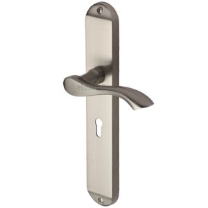 Heritage Brass Algarve Long Satin Nickel Door Handles  (sold in pairs)