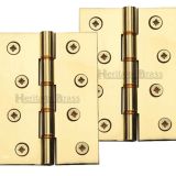 Heritage Brass 4 Inch Double Phosphor Washered Butt Hinges, Polished Brass   (sold in pairs)