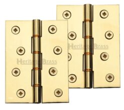 Heritage Brass 4 Inch Double Phosphor Washered Butt Hinges, Polished Brass   (sold in pairs)
