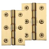 Heritage Brass 3 Inch Double Phosphor Washered Butt Hinges, Polished Brass  (sold in pairs)