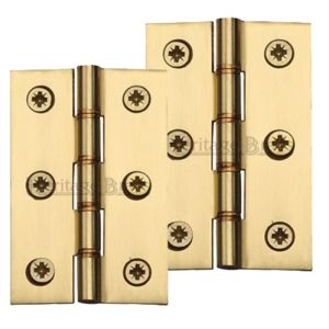 Heritage Brass 3 Inch Double Phosphor Washered Butt Hinges, Polished Brass  (sold in pairs)