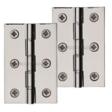 Heritage Brass 3 Inch Double Phosphor Washered Butt Hinges, Polished Nickel  (sold in pairs)