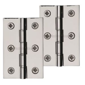 Heritage Brass 3 Inch Double Phosphor Washered Butt Hinges, Polished Nickel  (sold in pairs)