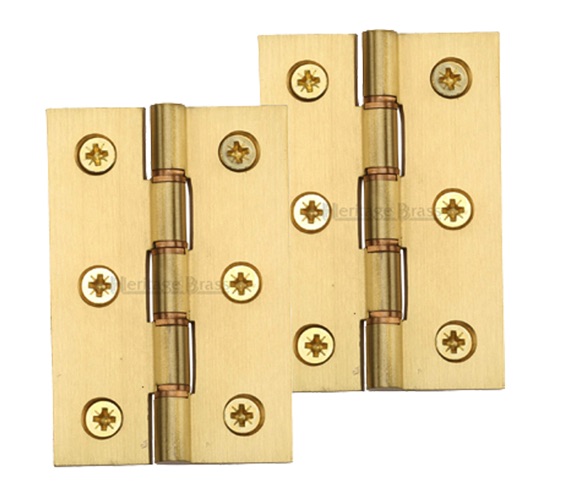 Heritage Brass 3 Inch Double Phosphor Washered Butt Hinges, Satin Brass (sold in pairs)