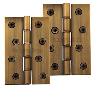 Heritage Brass 4″ x 2 5/8″ Double Phosphor Washered Butt Hinges, Antique Brass  (sold in pairs)