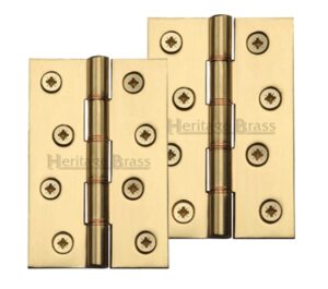 Heritage Brass 4" x 2 5/8" Double Phosphor Washered Butt Hinges, Polished Brass  (sold in pairs)