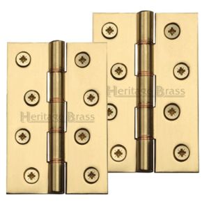 Heritage Brass 4″ x 2 5/8″ Double Phosphor Washered Butt Hinges, Polished Brass (sold in pairs)
