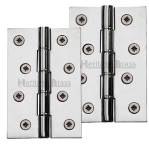 Heritage Brass 4″ x 2 5/8″ Double Phosphor Washered Butt Hinges, Polished Chrome  (sold in pairs)