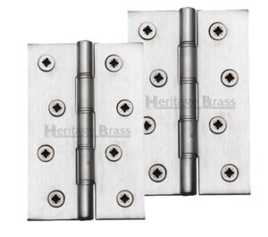 Heritage Brass 4" x 2 5/8" Double Phosphor Washered Butt Hinges, Satin Chrome  (sold in pairs)