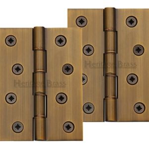 Heritage Brass 4 Inch Double Phosphor Washered Butt Hinges, Antique Brass (sold in pairs)