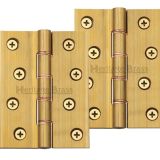 Heritage Brass 4 Inch Double Phosphor Washered Butt Hinges, Natural Brass (sold in pairs)