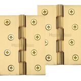 Heritage Brass 4 Inch Double Phosphor Washered Butt Hinges, Satin Brass (sold in pairs)