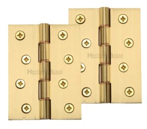 Heritage Brass 4 Inch Double Phosphor Washered Butt Hinges, Satin Brass  (sold in pairs)