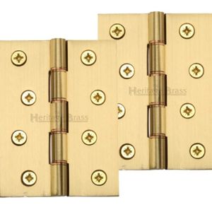 Heritage Brass 4 Inch Double Phosphor Washered Butt Hinges, Satin Brass (sold in pairs)