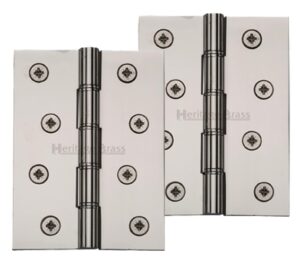 Heritage Brass 4 Inch Double Phosphor Washered Butt Hinges, Polished Nickel  (sold in pairs)