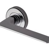 Heritage Brass Pyramid Polished Chrome Door Handles On Round Rose  (sold in pairs)