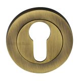 Heritage Brass Euro Profile Key Escutcheon, Antique Brass