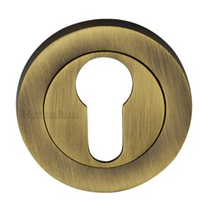 Heritage Brass Euro Profile Key Escutcheon, Antique Brass