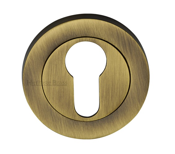 Heritage Brass Euro Profile Key Escutcheon, Antique Brass