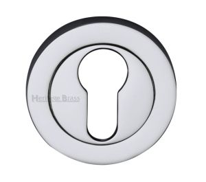 Heritage Brass Euro Profile Key Escutcheon, Polished Chrome