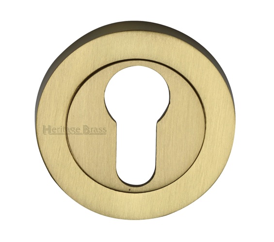 Heritage Brass Euro Profile Key Escutcheon, Satin Brass