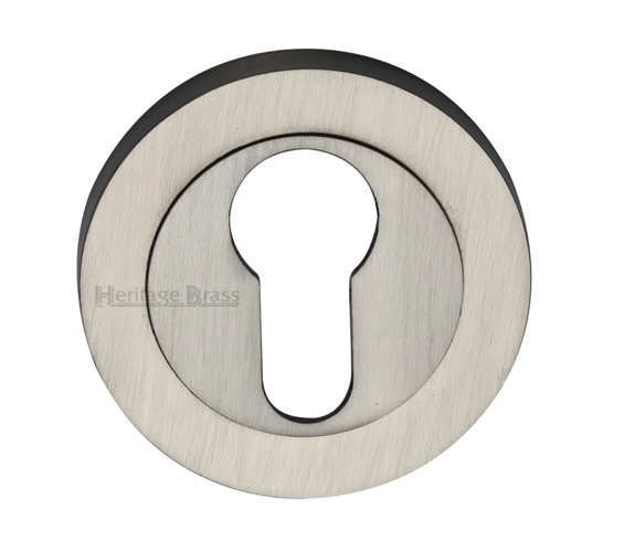 Heritage Brass Euro Profile Key Escutcheon, Satin Nickel