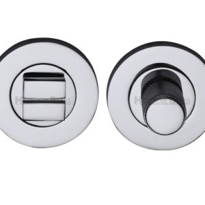 Heritage Brass Round Knurled Turn & Release (53mm Diameter), Polished Chrome