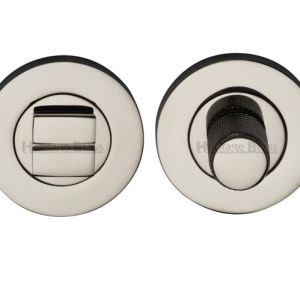 Heritage Brass Round Knurled Turn & Release (53mm Diameter), Polished Nickel